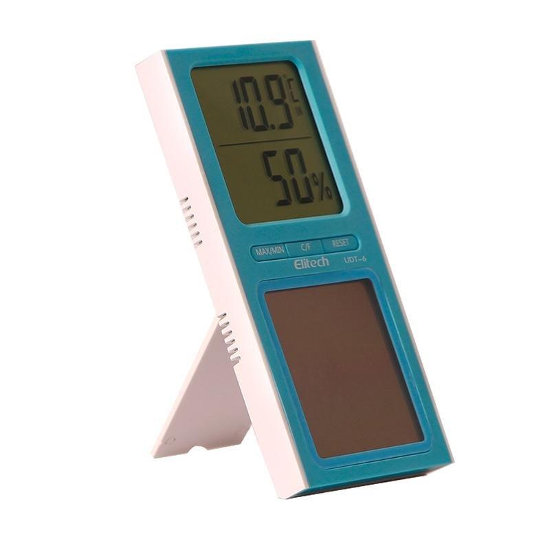 Elitech DT-6 Digital Thermometer Temperature and Humidity Monitor Solar Power for Home Office - Elitechustore