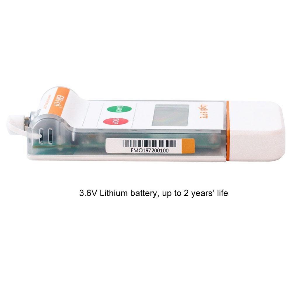 Elitech LogEt 8 PTE Temperature Data Logger Reusable Ultra Low Temperature Recorder PDF Report USB Port 16000 Points - Elitechustore