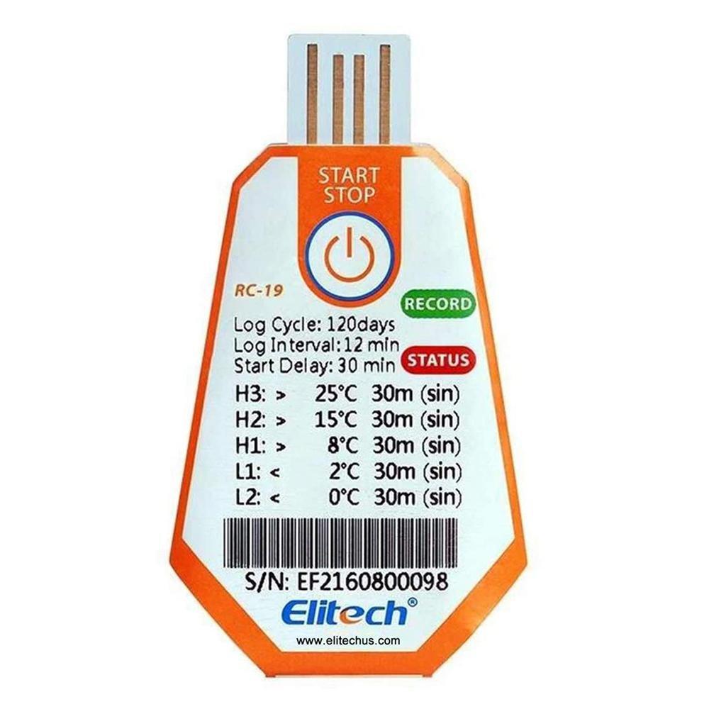 Elitech RC-19 Disposable Temperature Data Logger USB 16000 Points for Storage Food Pharmaceuticals - Elitech Technology, Inc.