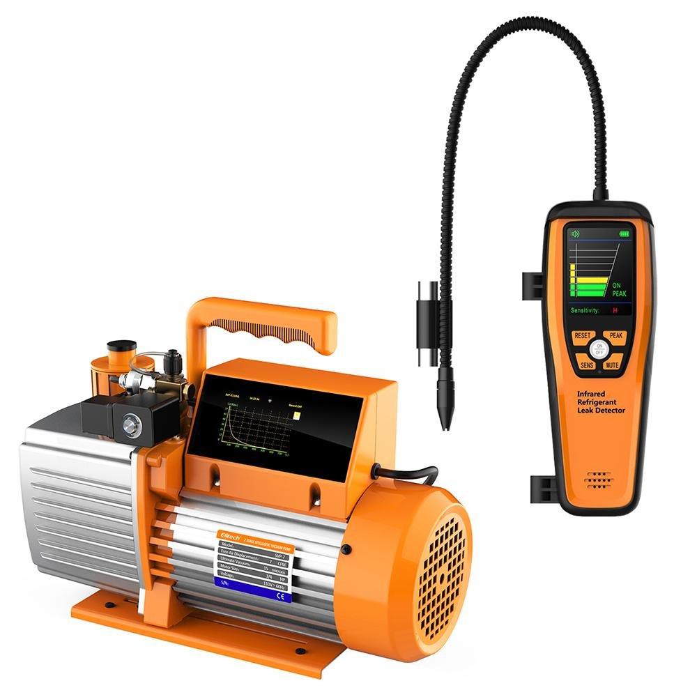 Elitech SVP-7 Vacuum Pump 7 CFM 2 Stage Intelligent HVAC ILD-200 Advanced Infrared Refrigerant Leak Detector - Elitech Technology, Inc.