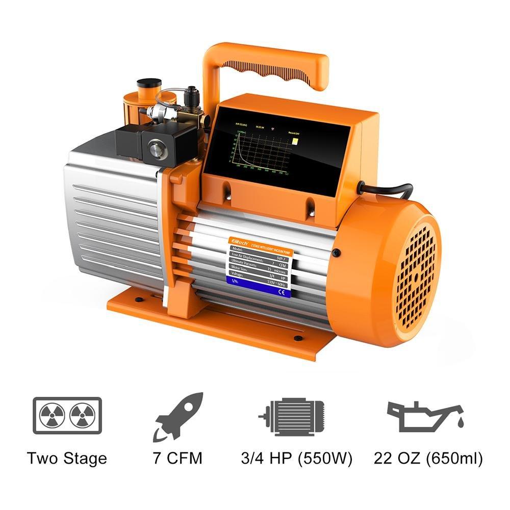 Elitech SVP-7 Vacuum Pump 7 CFM 2 Stage Intelligent HVAC VGW-760 Wireless Digital Vacuum Gauge Micron Gauge for HVAC - Elitech Technology, Inc.