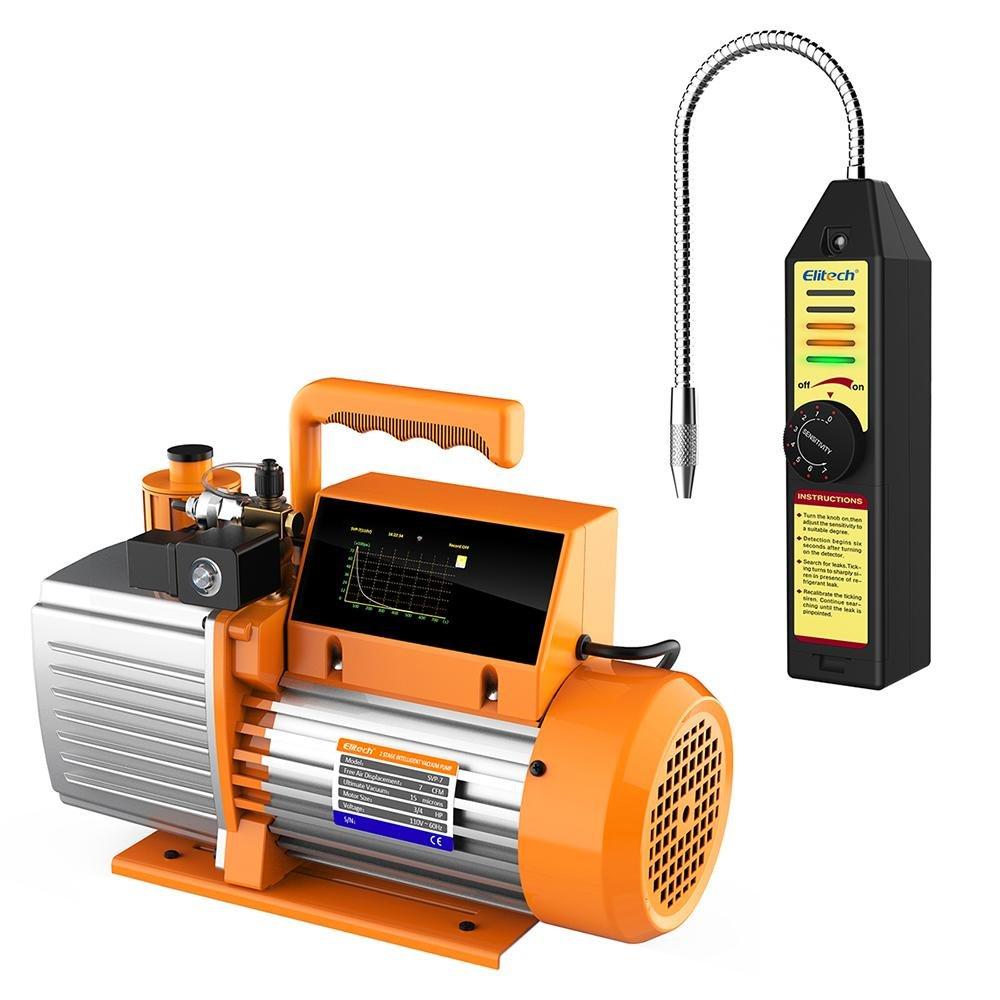 Elitech SVP-7 Vacuum Pump 7 CFM 2 Stage Intelligent HVAC WJL-6000S Freon Halogen Leak Detector - Elitech Technology, Inc.