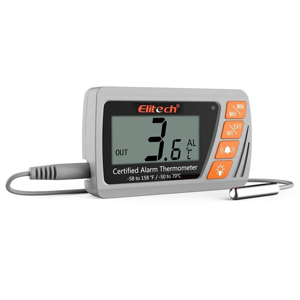 Elitech VT-10 Vaccine Thermometer with External Sensor Probe Refrigerator Freezer Thermometer for Incubator Cooler Pharmacy Audible Alarm - Elitech Technology, Inc.