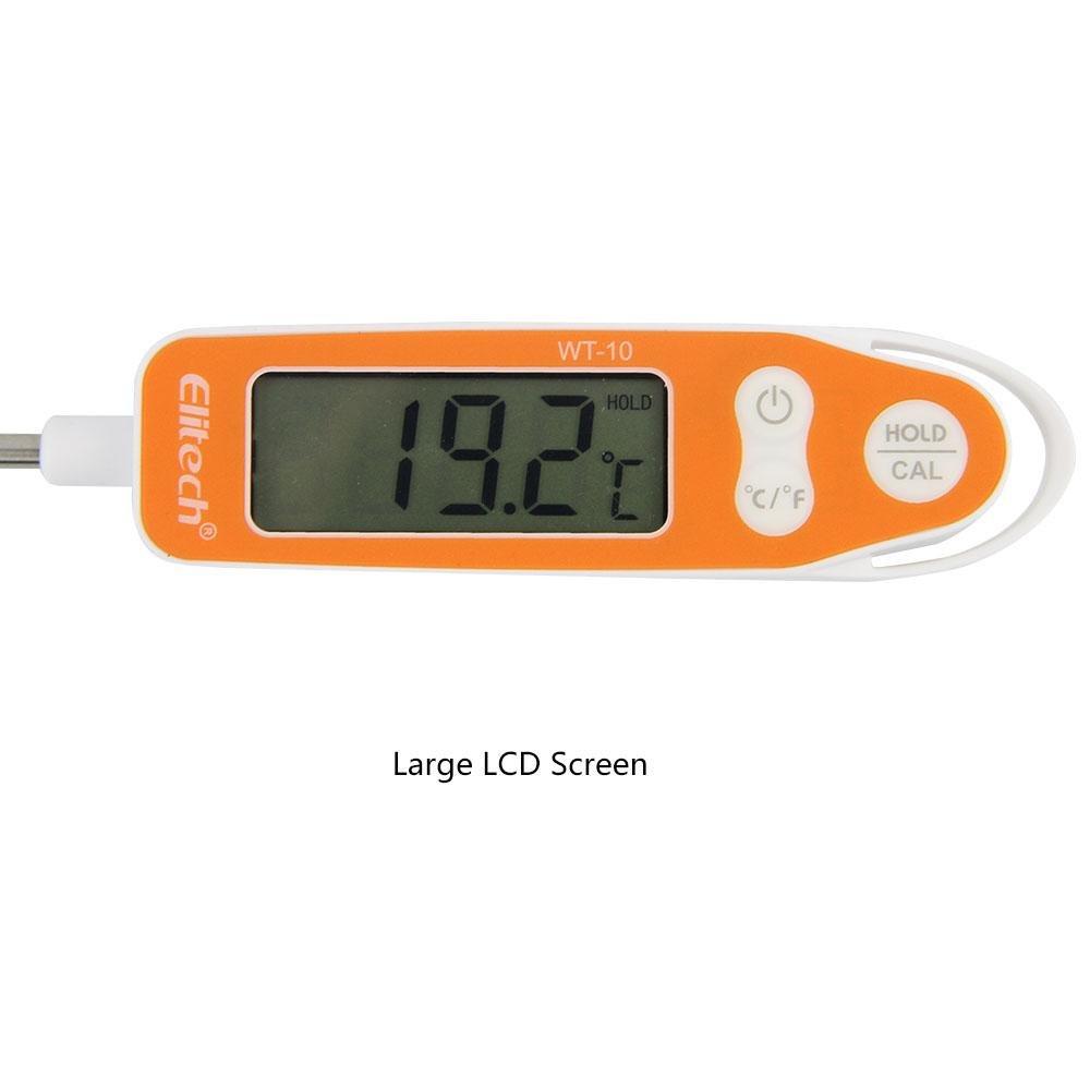 Elitech WT-10 Meat Digital Thermometer with Instant Read LCD Screen Hold Function for Kitchen Cooking Food Grill BBQ Meat Candy Milk Water - Elitechustore