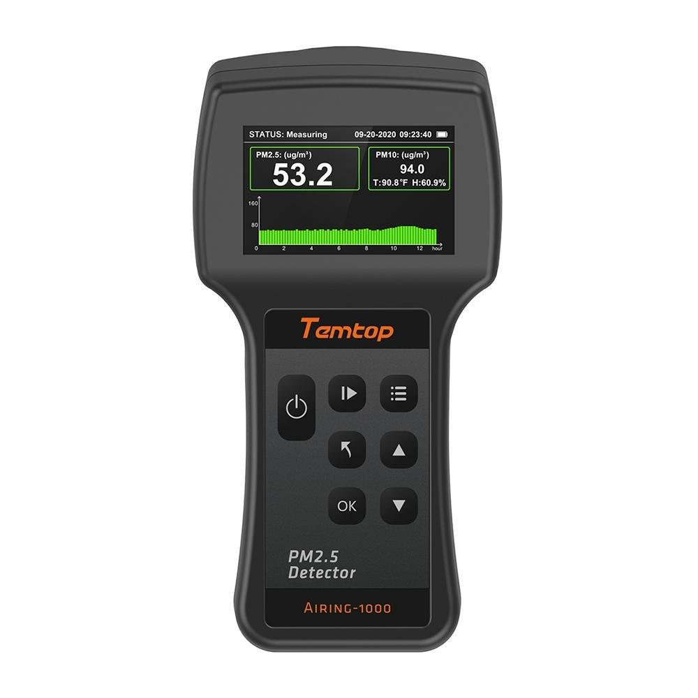 Temtop Airing-1000 2nd Generation Professional Laser Air Quality Monitor PM2.5 PM10 Detector Particle Counter Dust Meter Real Time High Accuracy Data Export - Elitech Technology, Inc.