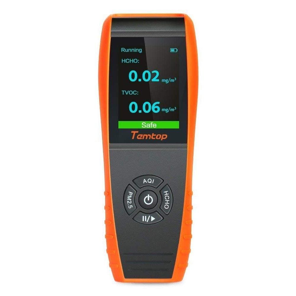 Temtop LKC-1000S+ Air Quality Monitor Formaldehyde Detector, Air Pollution Sensor, Humidity and Temperature Meter Tester with PM2.5/PM10/HCHO/AQI/Particles/TVOC VOC/Histogram - Elitechustore