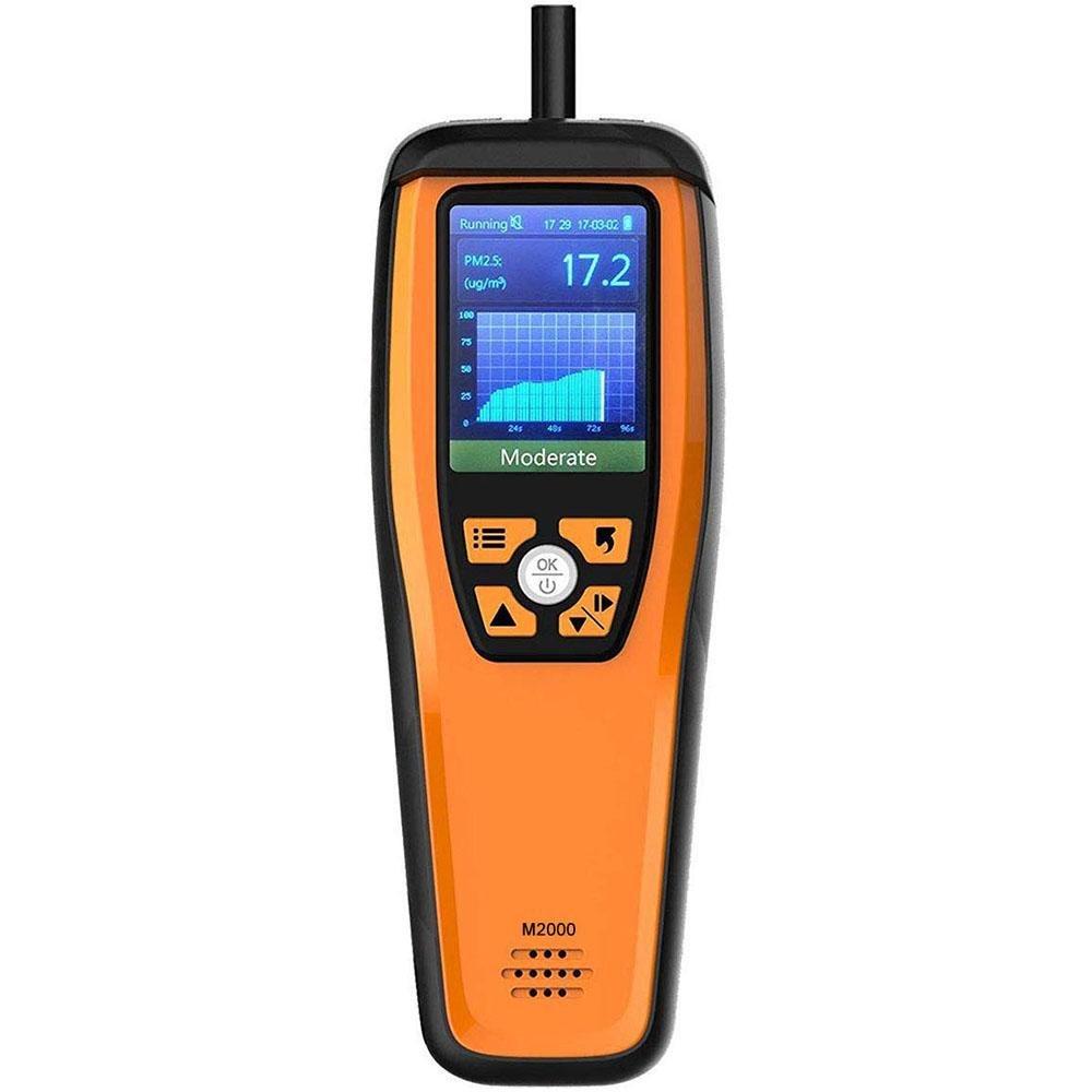 Temtop M2000 2nd Generation Air Quality Monitor for PM2.5 PM10 Particles CO2 HCHO Temperature Humidity Settable Audio Alarm Data Export Recording Curve Easy Calibration - Elitech Technology, Inc.